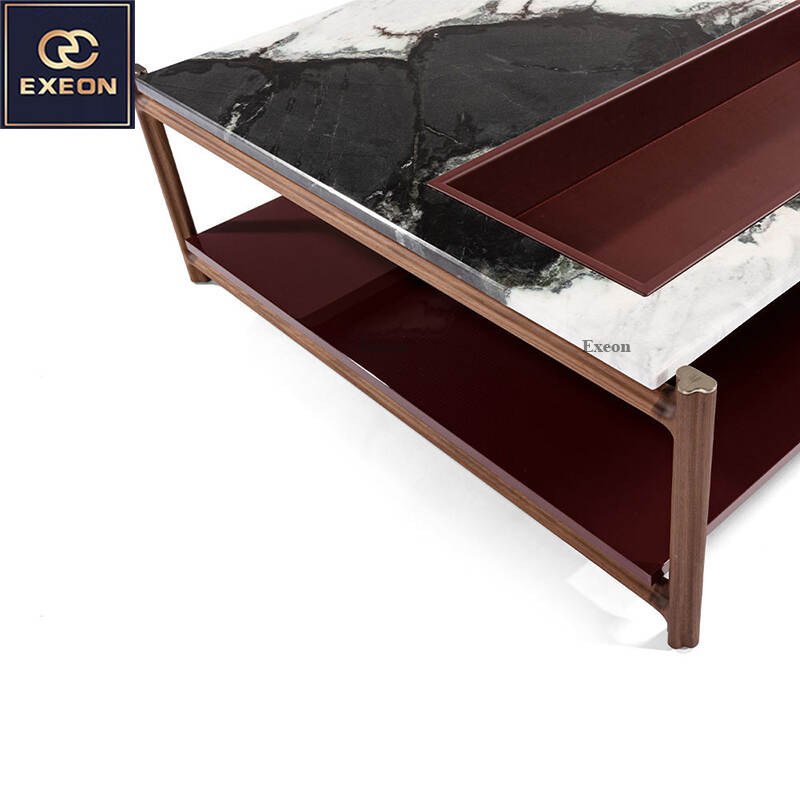 Luxury coffee table-Square end table-Solid wood table