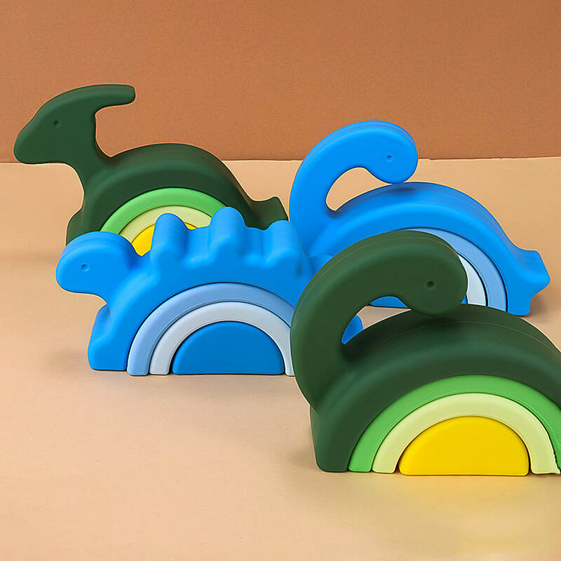 Silicone dinosaur building blocks