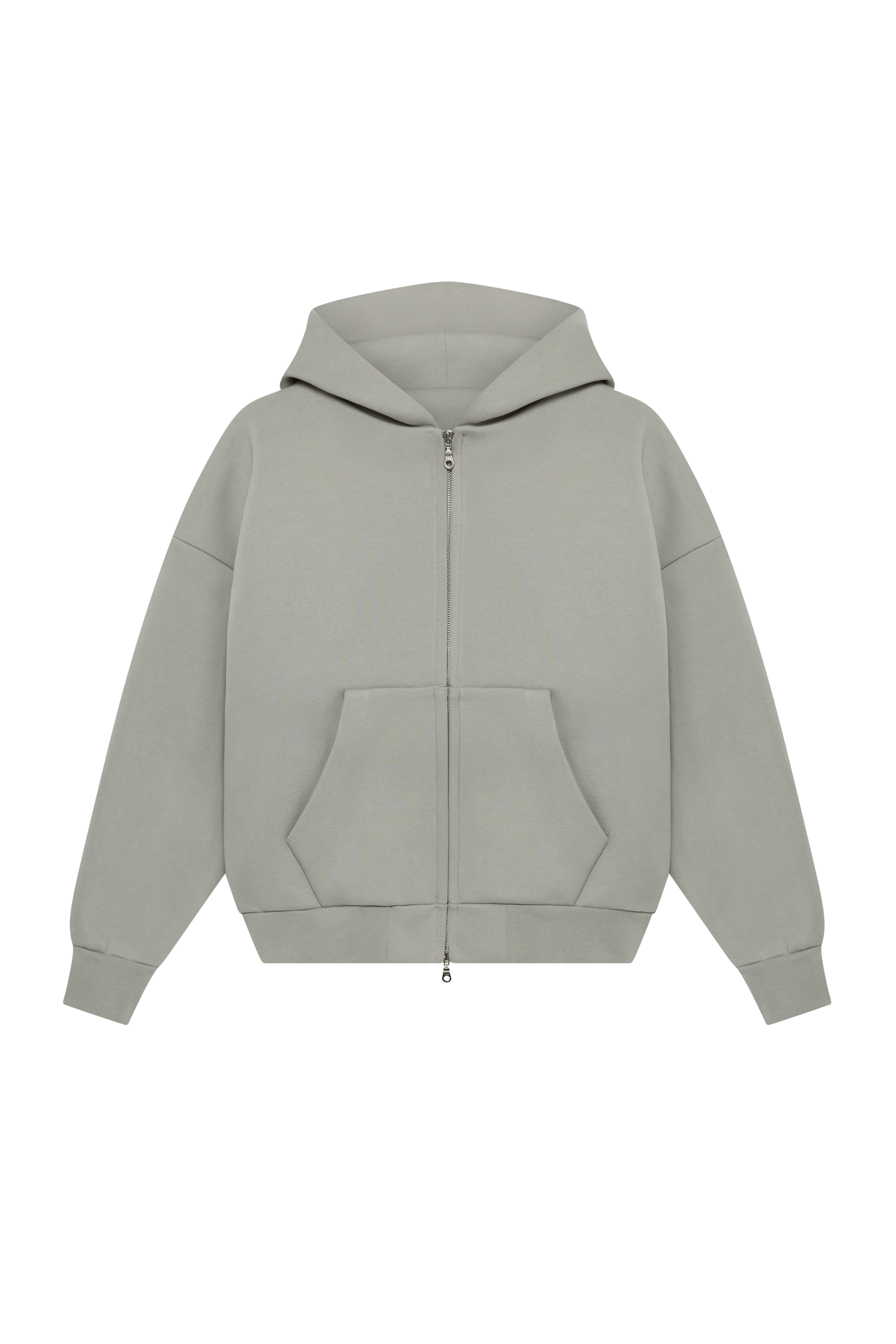 Heavyweight Boxy Fit Cropprd Double Zipper Zip Up Hoodie Unisex