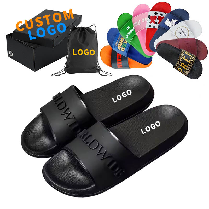 Custom Logo Slide Slippers for Men Designer Plain Slides Sandals Beach Men Slippers with Sublimation Print Men's Slippers Blanks