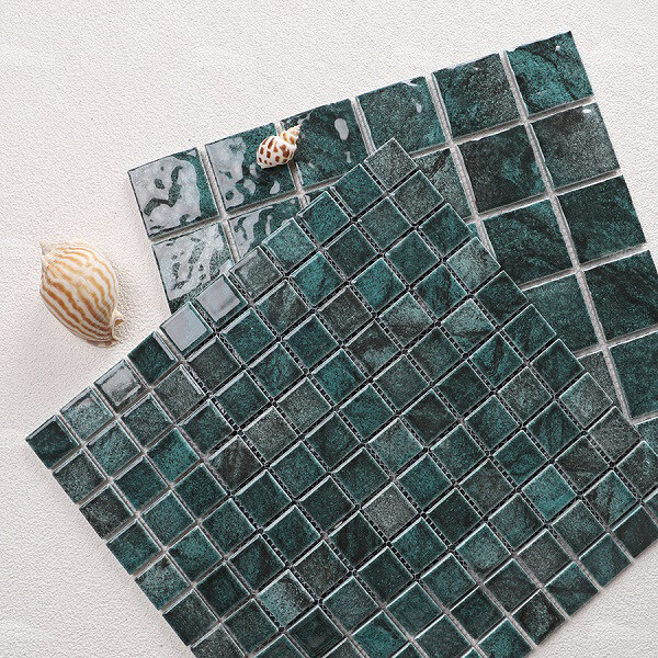 48mmx48mm Green Ink-jet Porcelain Pool Mosaic Tile BNTH6701