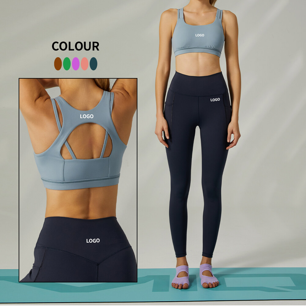 Yoga Wear Set Sports Bra High Waist Leggings Custom Logo