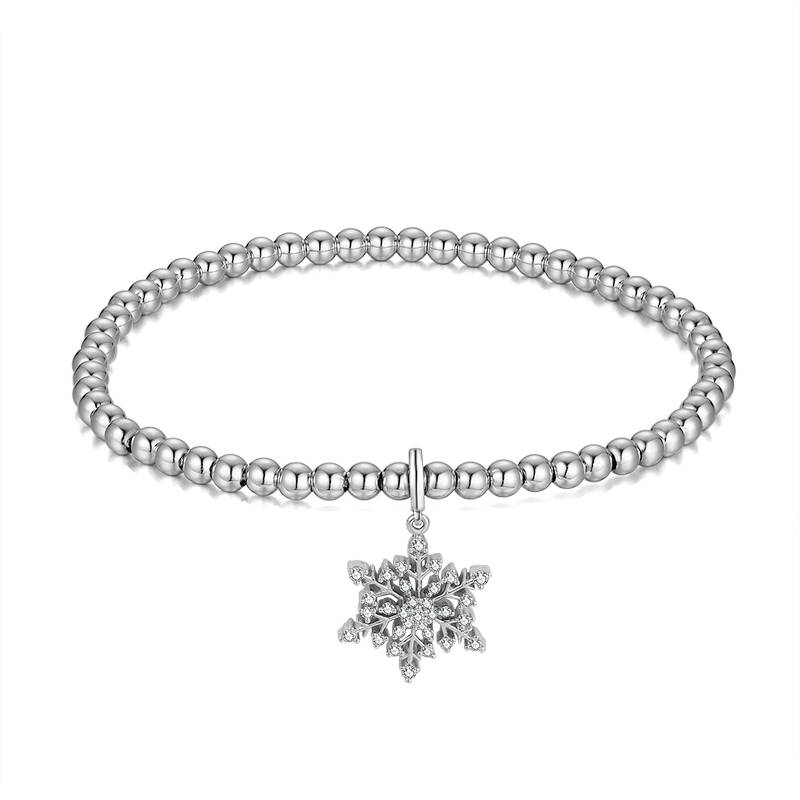 Ice Crystal Snowflake Diamond Bracelet in 18K White Gold