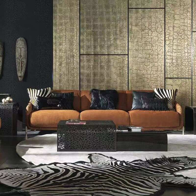 Plush sofa-Fabric sofa-In-line sofa-Fashion sofa