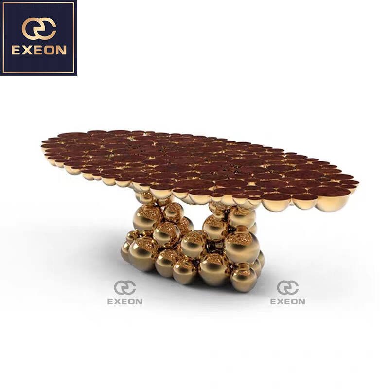 High-end spherical stainless steel Italian furniture custom luxury entrance table