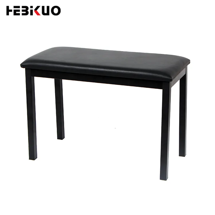 High quality duet two-seater piano bench stool with bookcase storage Solid wood digital piano bench