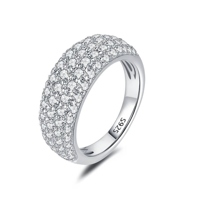 Radiant Galaxy Round 925 Sterling Silver Natural Diamond Ring