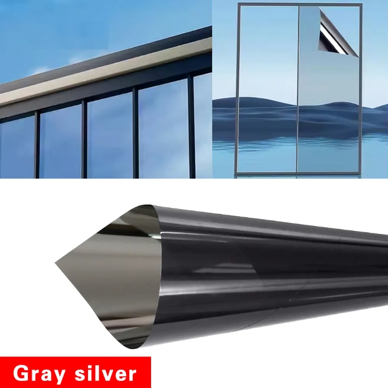 Good Quality Silver Mirror Reflective One Way Glass Window Film UV Privacy Protection House Building Bedroom Solar Window Film