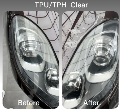 HEY FILM Self Healing TPU Clear to Black/ Purple Car Headlight Tint Film  for Lamp Protection TPU PPF Film