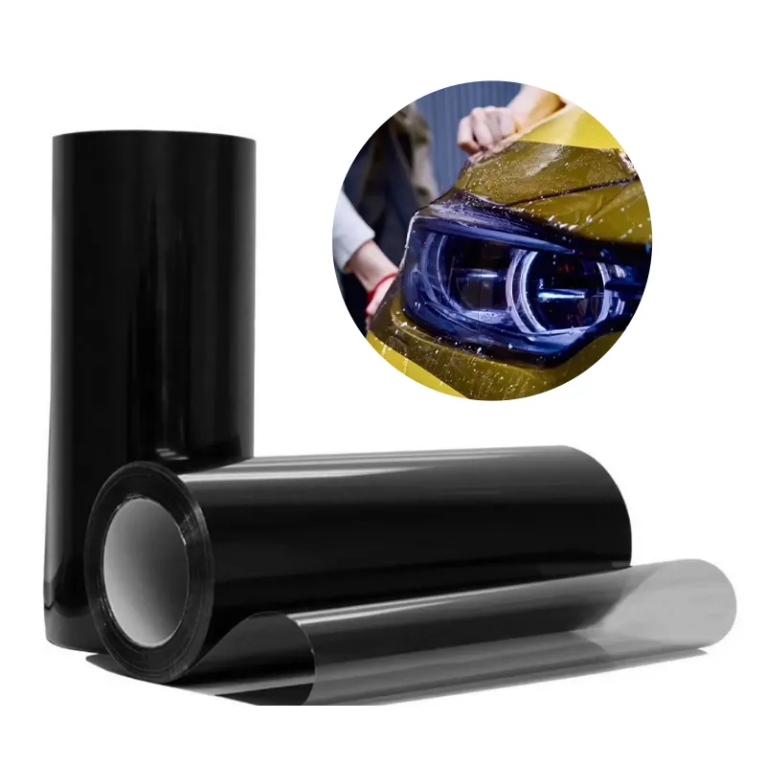 HEY FILM Self Healing TPU Clear to Black/ Purple Car Headlight Tint Film  for Lamp Protection TPU PPF Film