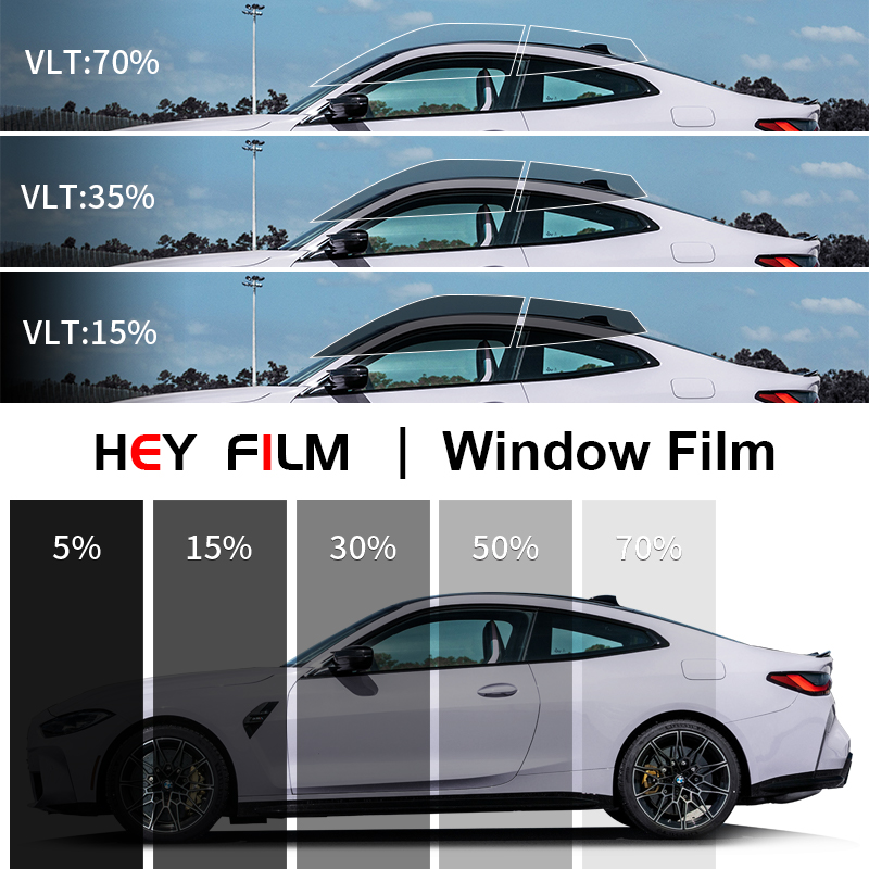 HEY FILM U-15 Nano Ceramic sun vision protection self adhesive heat insulation 100% Solar UV Rejection Costom Car Window Film