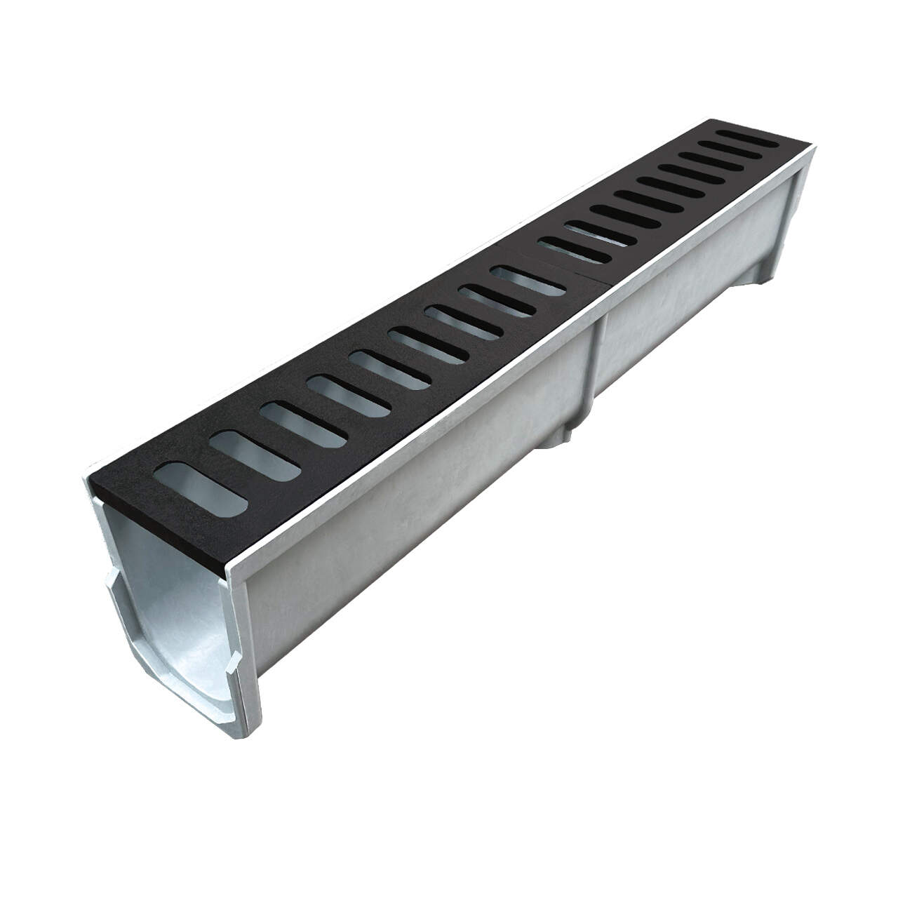 Fiberglass Drain Channel w/Ductile Iron Grate