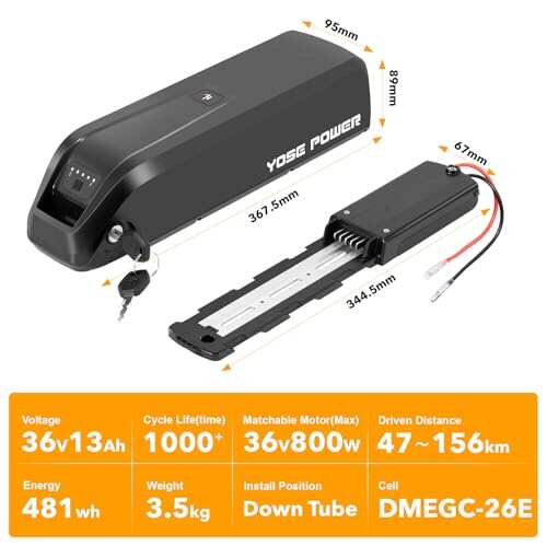 Electric Bike Battery 48V 13Ah Compatible with Heybike Electric Bike 48V Battery for Mars Battery Replacement Hey Bike Batteries