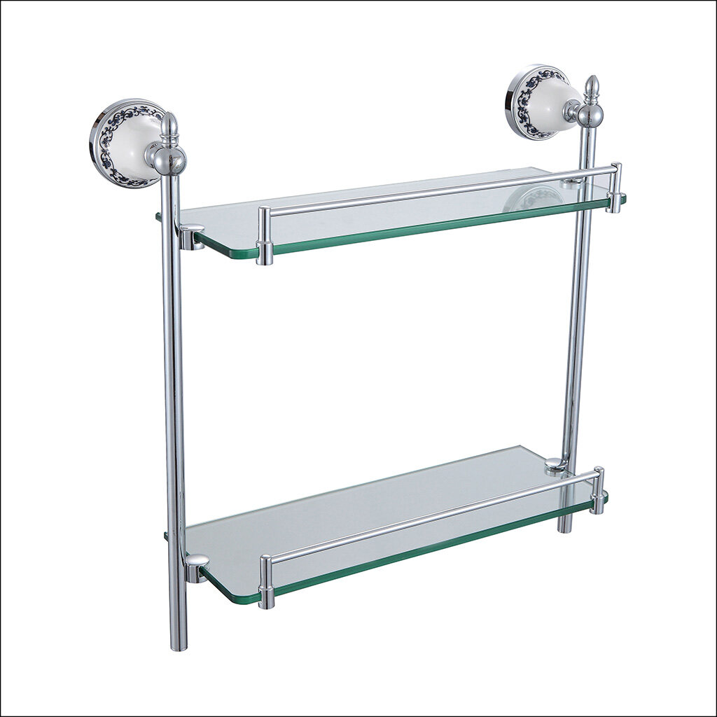 Bathroom high beauty design double glass shelf -B2006CP