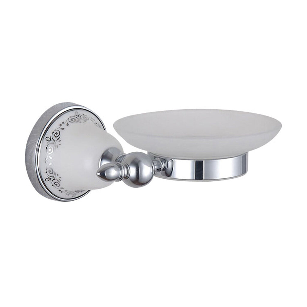 Top sale bathroom ceramic and brass soap dish holder-B4006CP