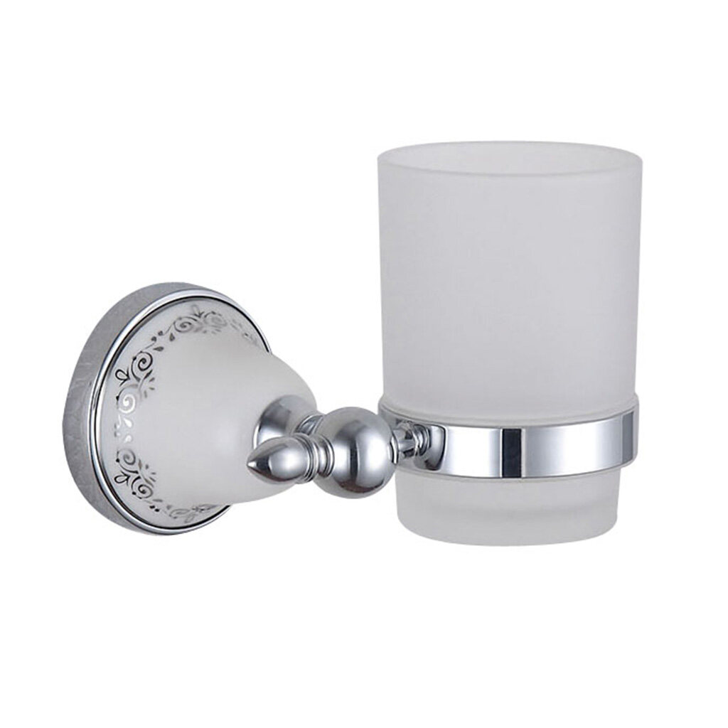 Bathroom ceramic and brass cup holder -B6005CP