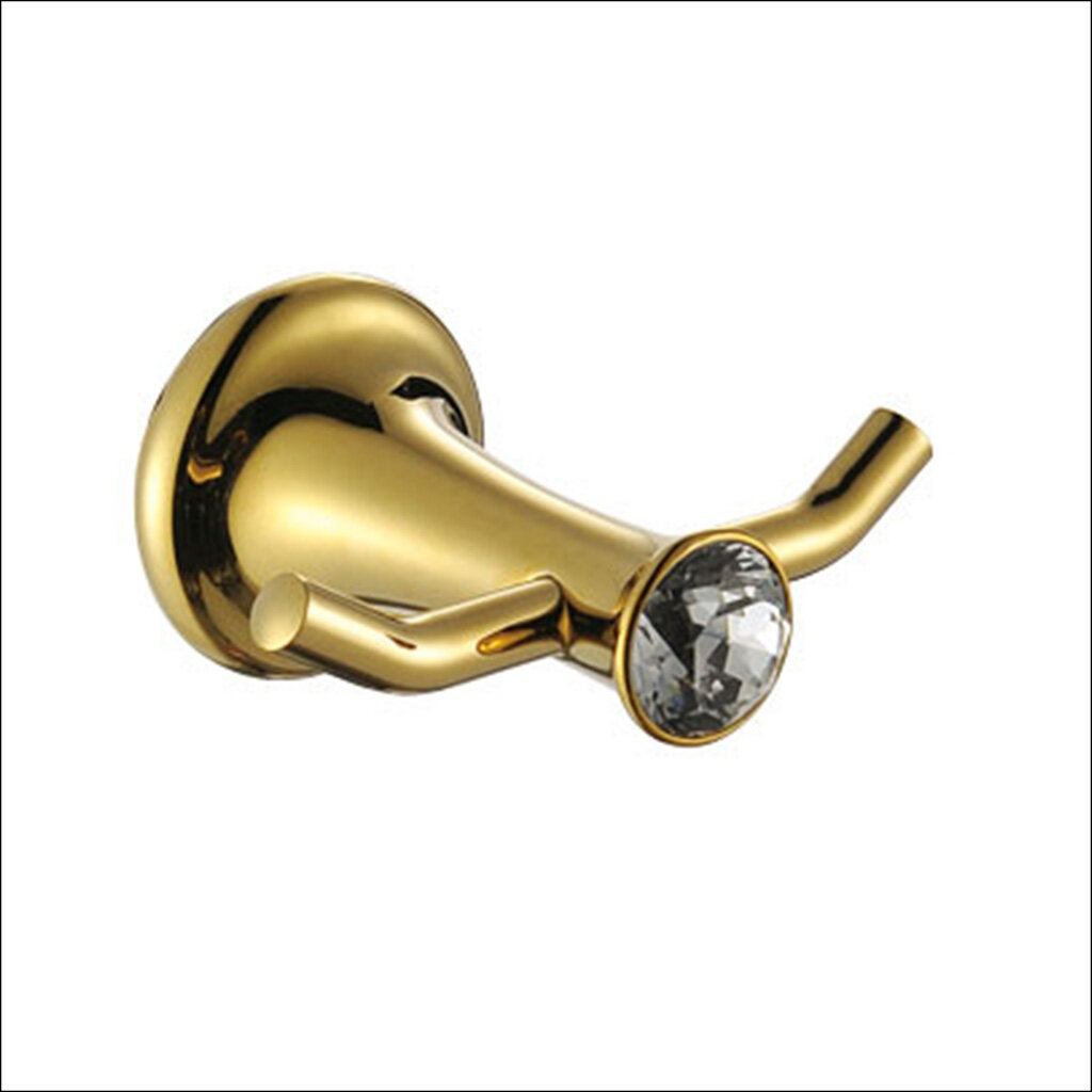 Diamond design bathroom brass double hook -B3001BJ