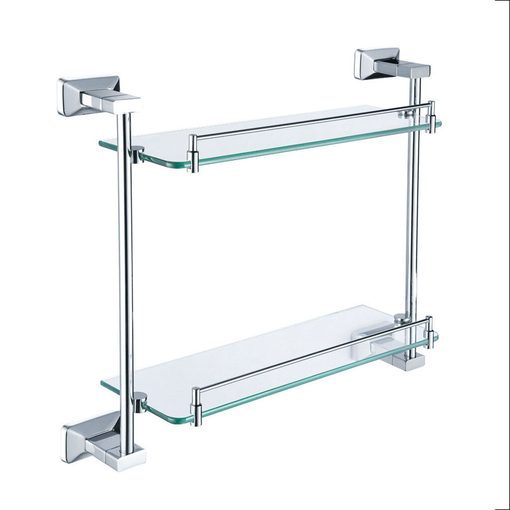 High quality bathroom design double glass shelf -B2014CP
