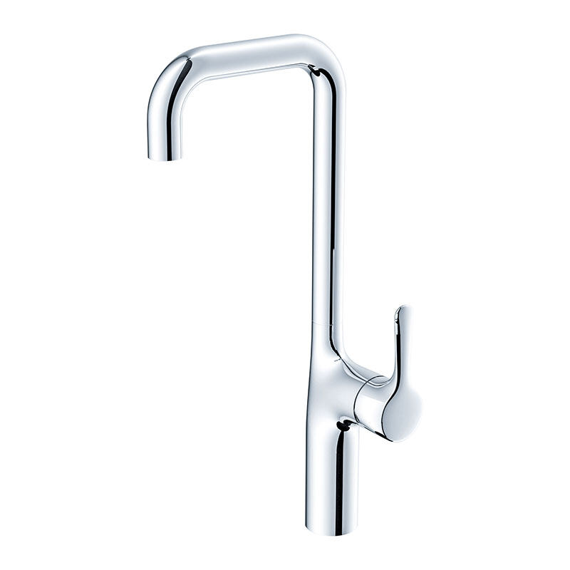 New design chrome color kitchen brass material kitchen faucet.-021002CP