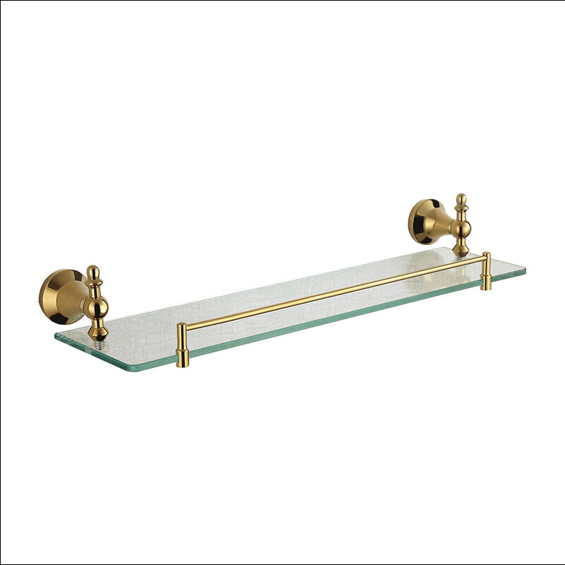 Fashion design bathroom high quality brass glass shelf -B2017BJ
