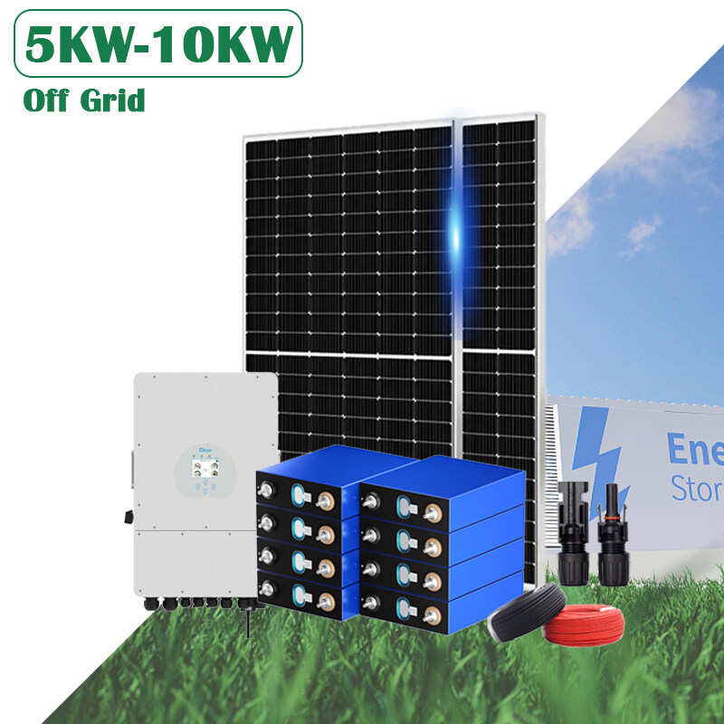Hybrid Solar Power System 3000W 5000W 8000W 10000W Off Grid Solar Panel System For Home With Lithium Ion Battery Included