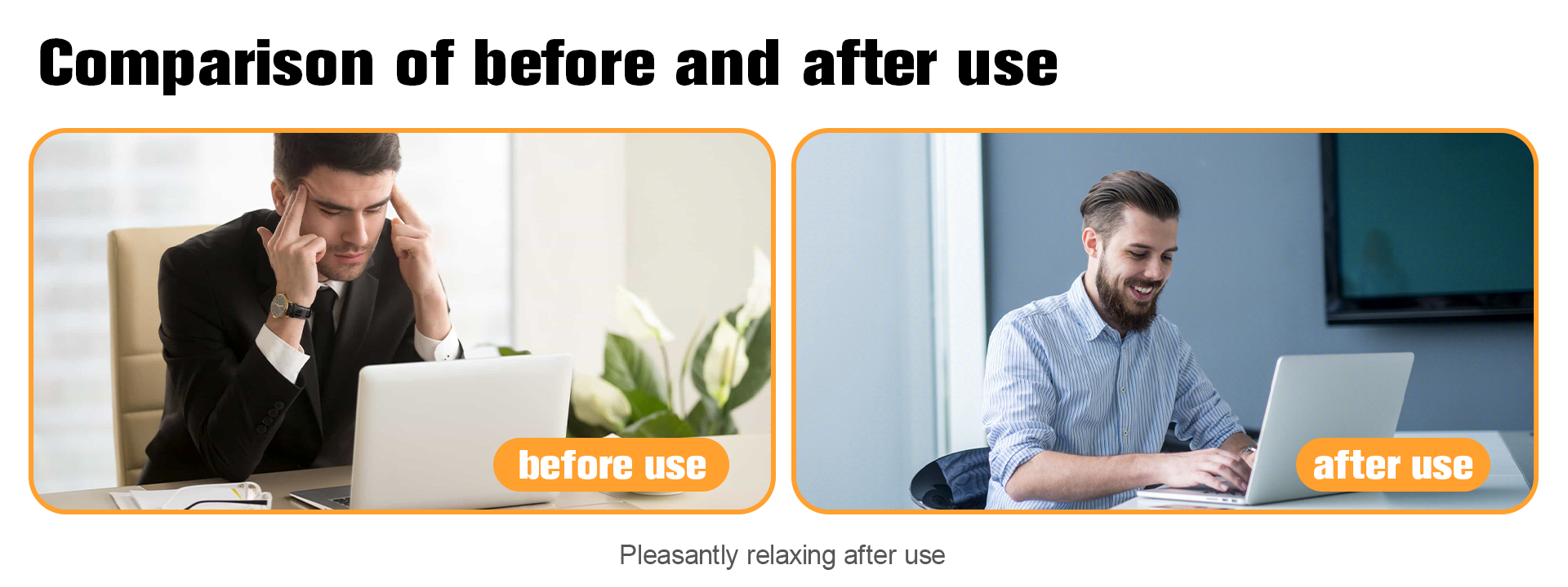 Comparison of before and after use