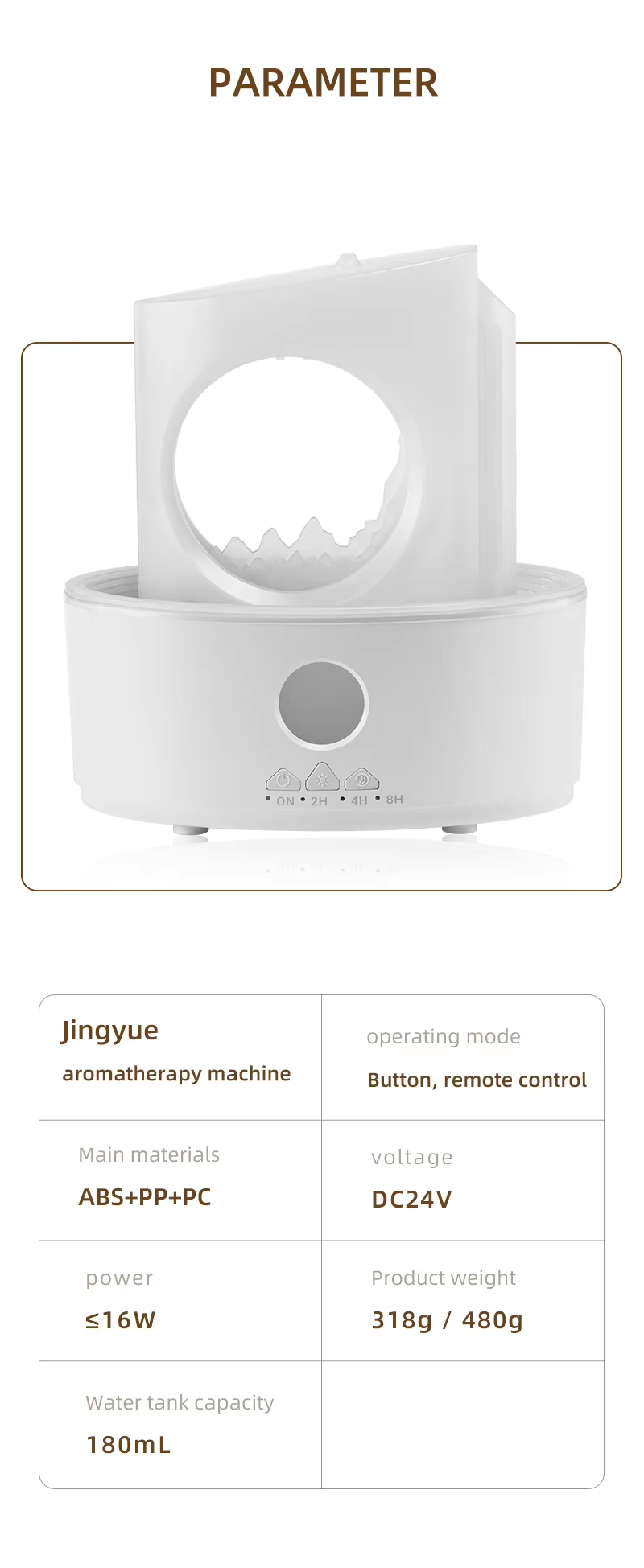 Technical parameters of Raindrop Aroma Diffuser