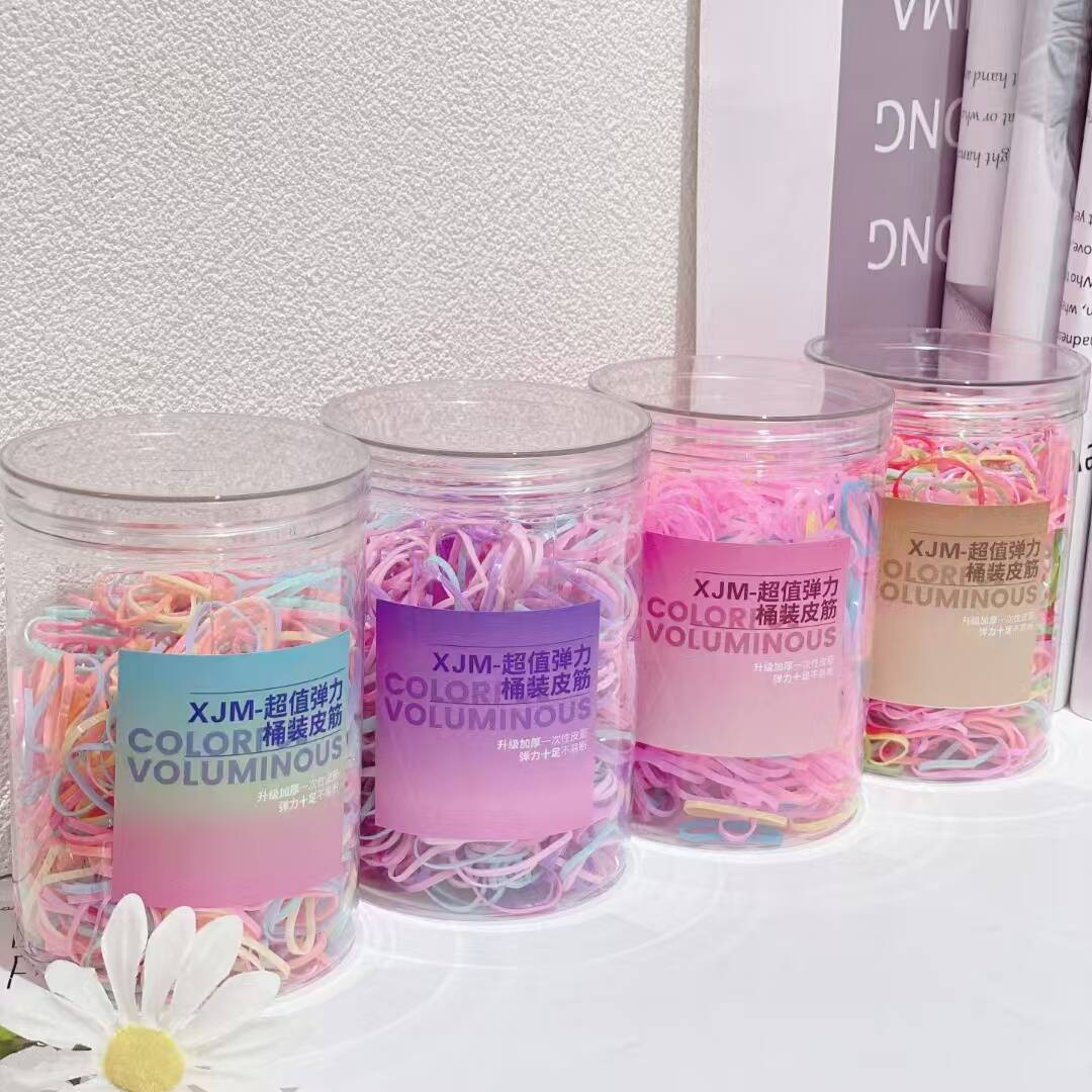 Hot Sale Mixed Color Little Rubber Bands for Kids With Plastic Bottle Elastic Rubber Band for Hair of Girl-copy