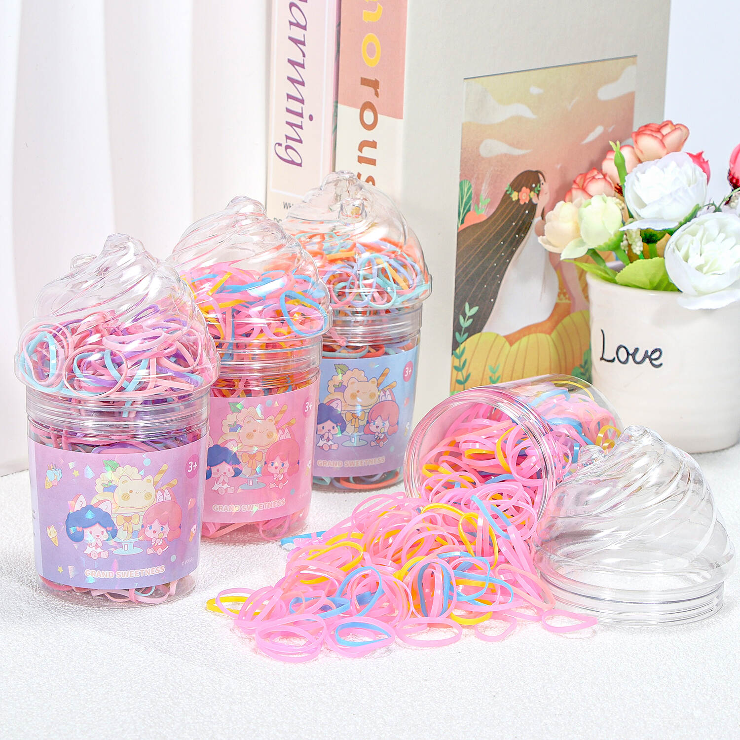 Children's hair ropes and hair accessories tie hair rubber bands with elasticity and not damage the hair ring