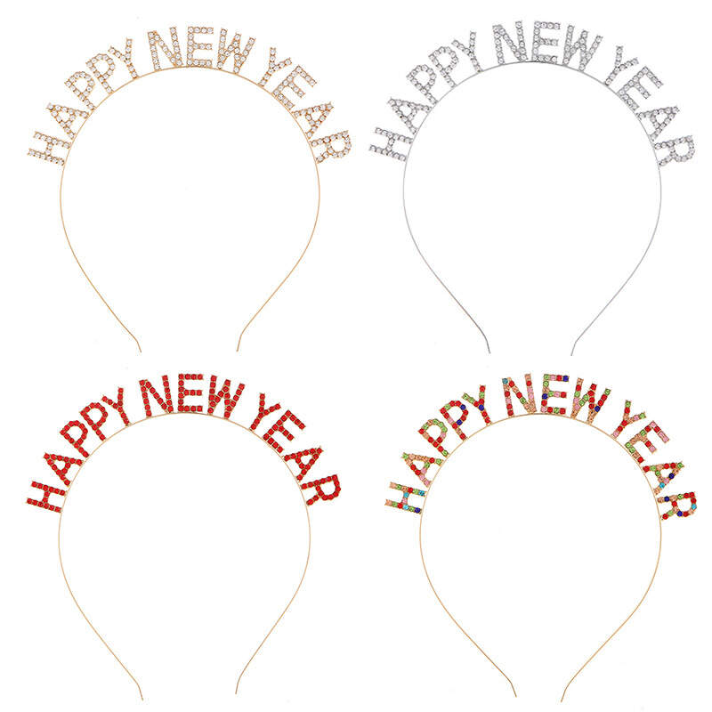 Alloy Diamond Elegant Happy New Year Headbands