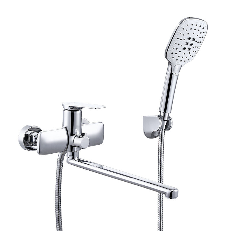 Brass bathtub faucet mixer wall mounted shower