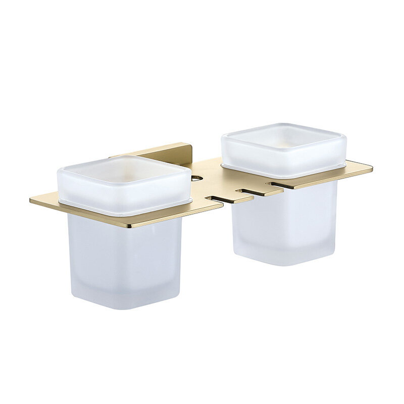 Bathroom diamond and brass new design double cup holder -B6021SJ