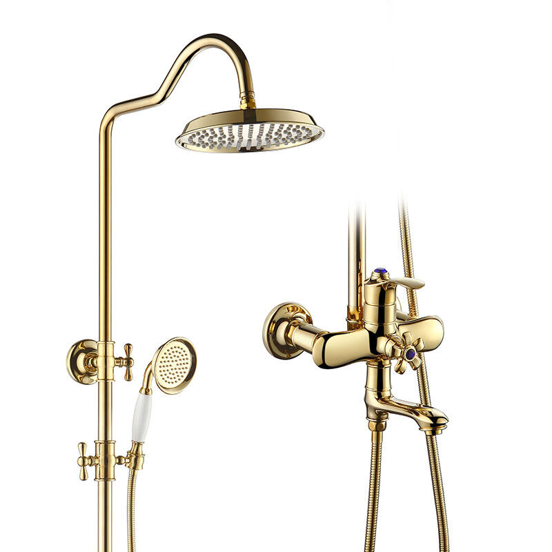 高美容设计项目黄铜材料浴室恒温淋浴柱设置165099BJ