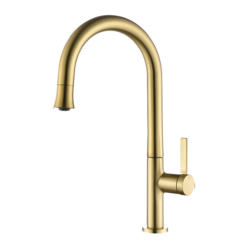 Pull down kitchen sink brass faucet 360 degree rotation hot and cold faucet-231062SJ