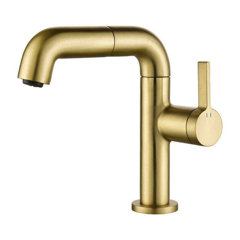 High beauty design brushed gold color bathroom use brass material bathroom  basin faucet -232140SJ