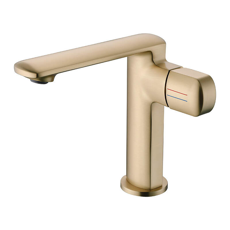 High beauty design gold color bathroom use brass material bathroom  basin faucet -242144SJ