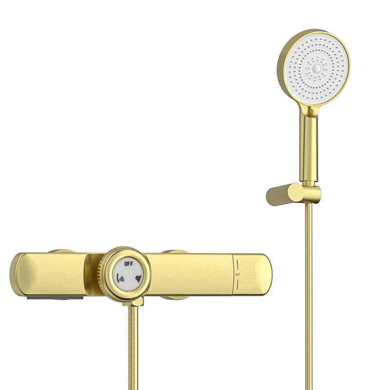 Brass thermomtatic bathtub shower mixer faucet brushed gold-244035SJ