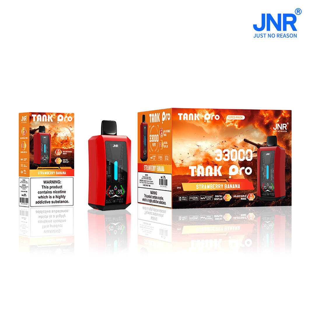 Engångsvap, JNR Vape, JNR Tank Pro, 33 000 puffar VAPE, Dual Mesh Coil, 28 ml E-Liquid, Digital Display Vape, Type-C laddning, laddningsbar engångsvap