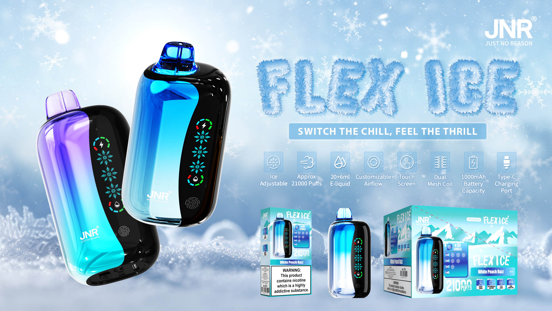 JNR Flex Ice 21000: Customize Your Vape with Ice-Cool Precision