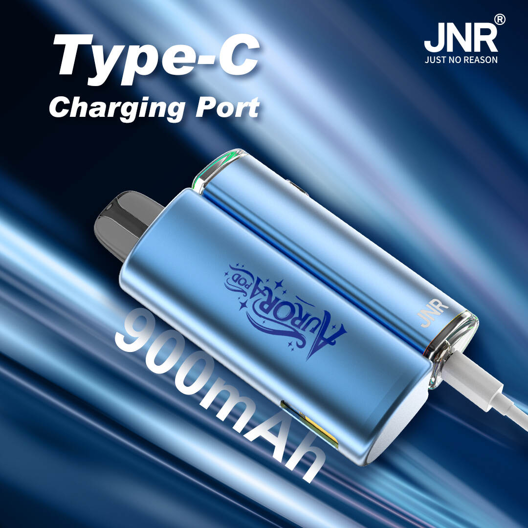 JNR, Puff Jnr, Jnr Aurora 30K, 2+10ml vyměnitelná poddaní kit, TPD certifikovaná vape, 900 mAh baterie, barevné dýchací světlo, nabíjení typu-C, vyměnitelný pod systém POD, JNR Vape