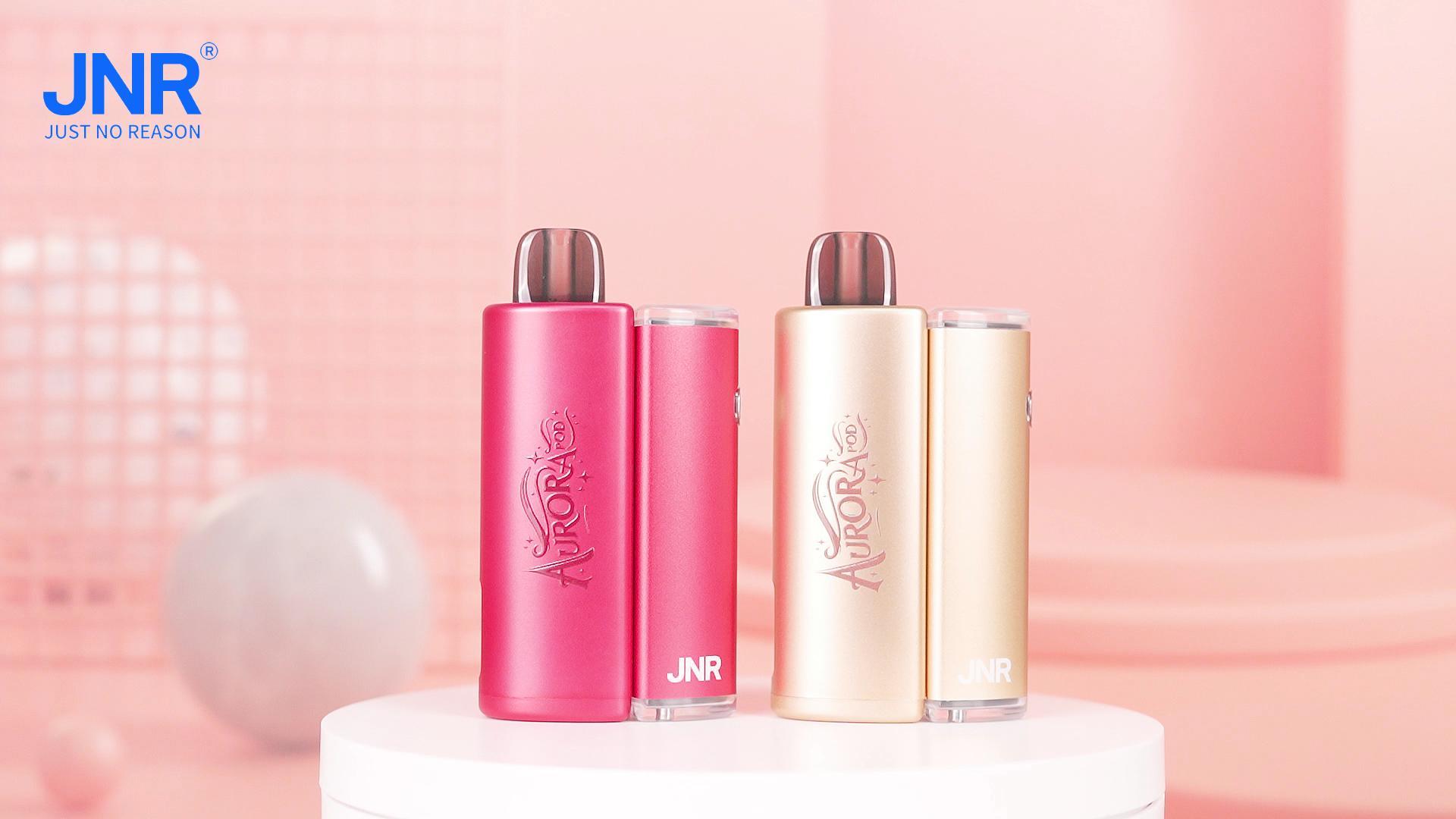 JNR, Puff JNR, JNR AURORA 30K, 2+10 ml Zestaw wymiennego POD, Vape Certyfikowany TPD, bateria 900 mAh, kolorowe światło oddechowe, ładowanie typu-C, wymiany systemu POD, JNR Vape
