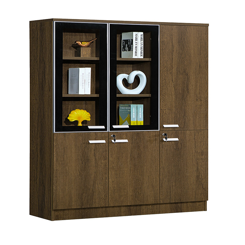 Factory price Brown modern solid wood file cabinet office furniture