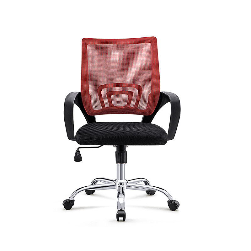 Customized professional Ergonomic mesh office chairs with red orange yellow black