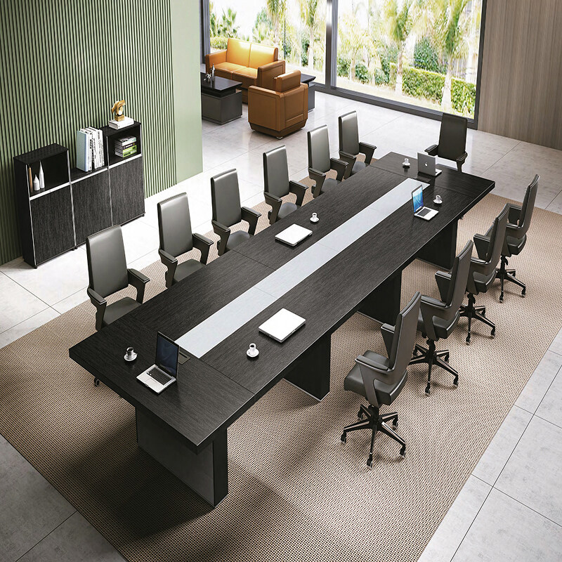 black conference table, modern long table, factory direct sale