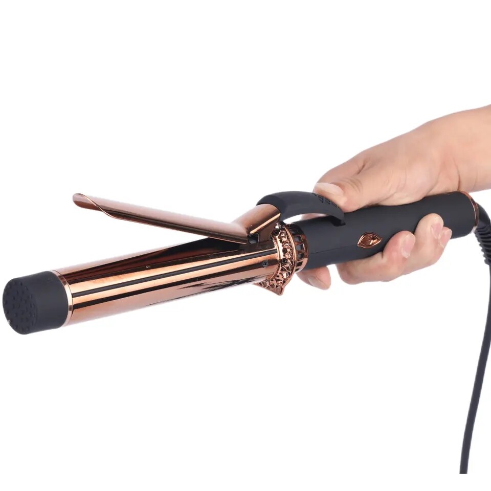 38mm professional hair waver rotating ceramic clip barrel curling iron