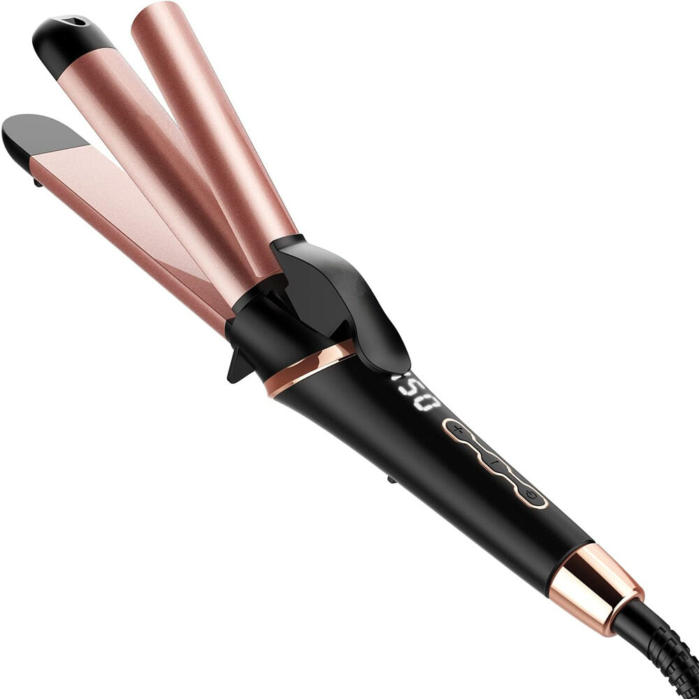 customized 2 in 1 Hair Straightener and Curler negative ion Ceramic Curling iron Wand