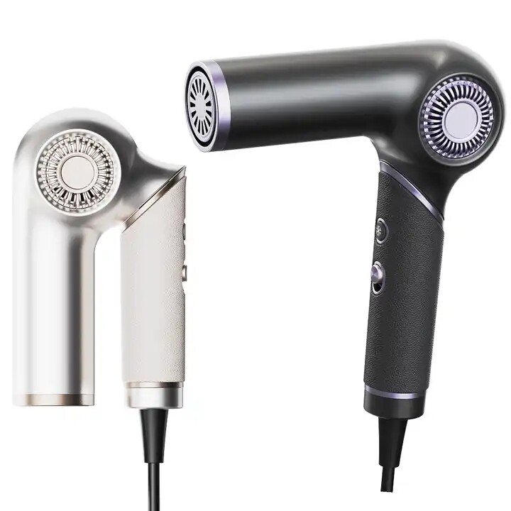 Professional High Speed Brushless motor blow dryer leather Leather handle Plasma Lightweight Foldable Hair Dryer