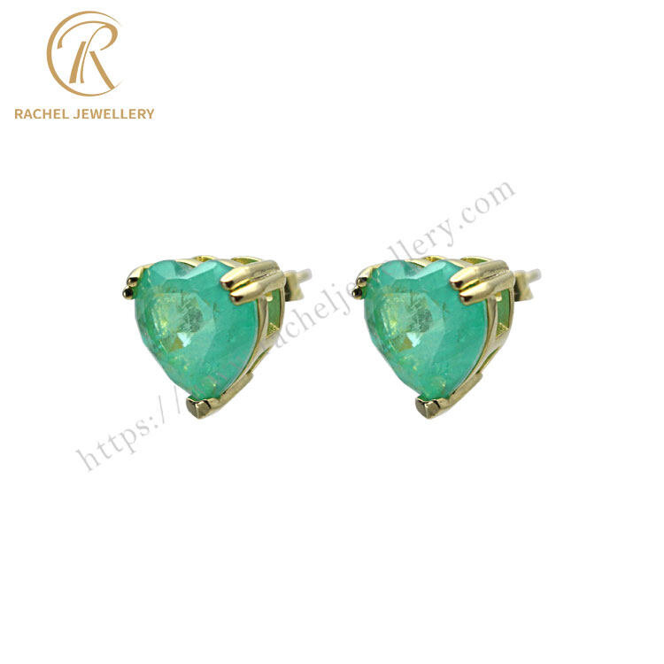 green stone stud earrings, stud earrings green stone