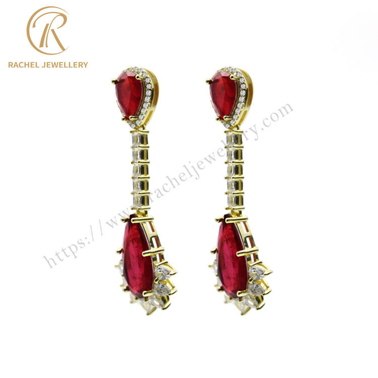 pear shaped ruby earrings