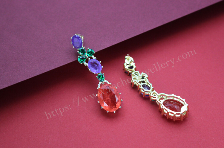 vigorous joint multi color stone earrings.jpg